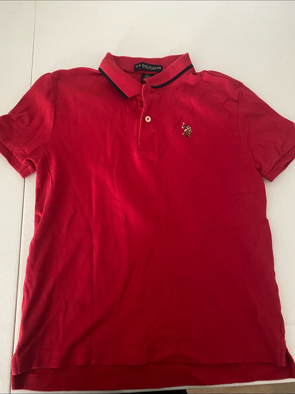 Kids U.S. Polo Assn. Red Short-Sleeve Polo with Contrast-Trim Collar